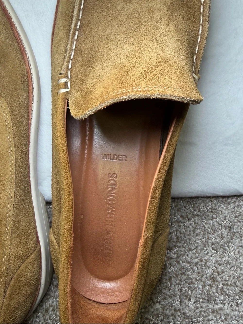 Allen Edmonds Wilder Olive Green Suede Slip-On Loafers